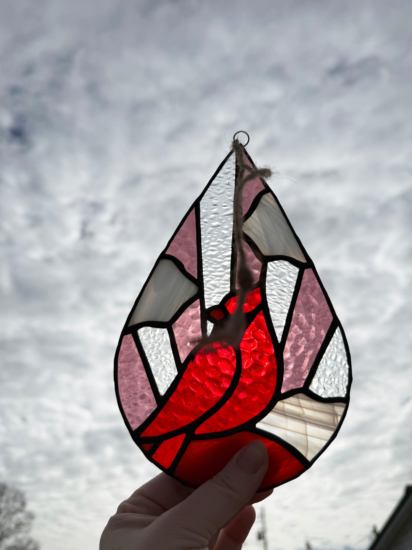 Purple Rays Cardinal From Heaven Stained Glass Suncatcher