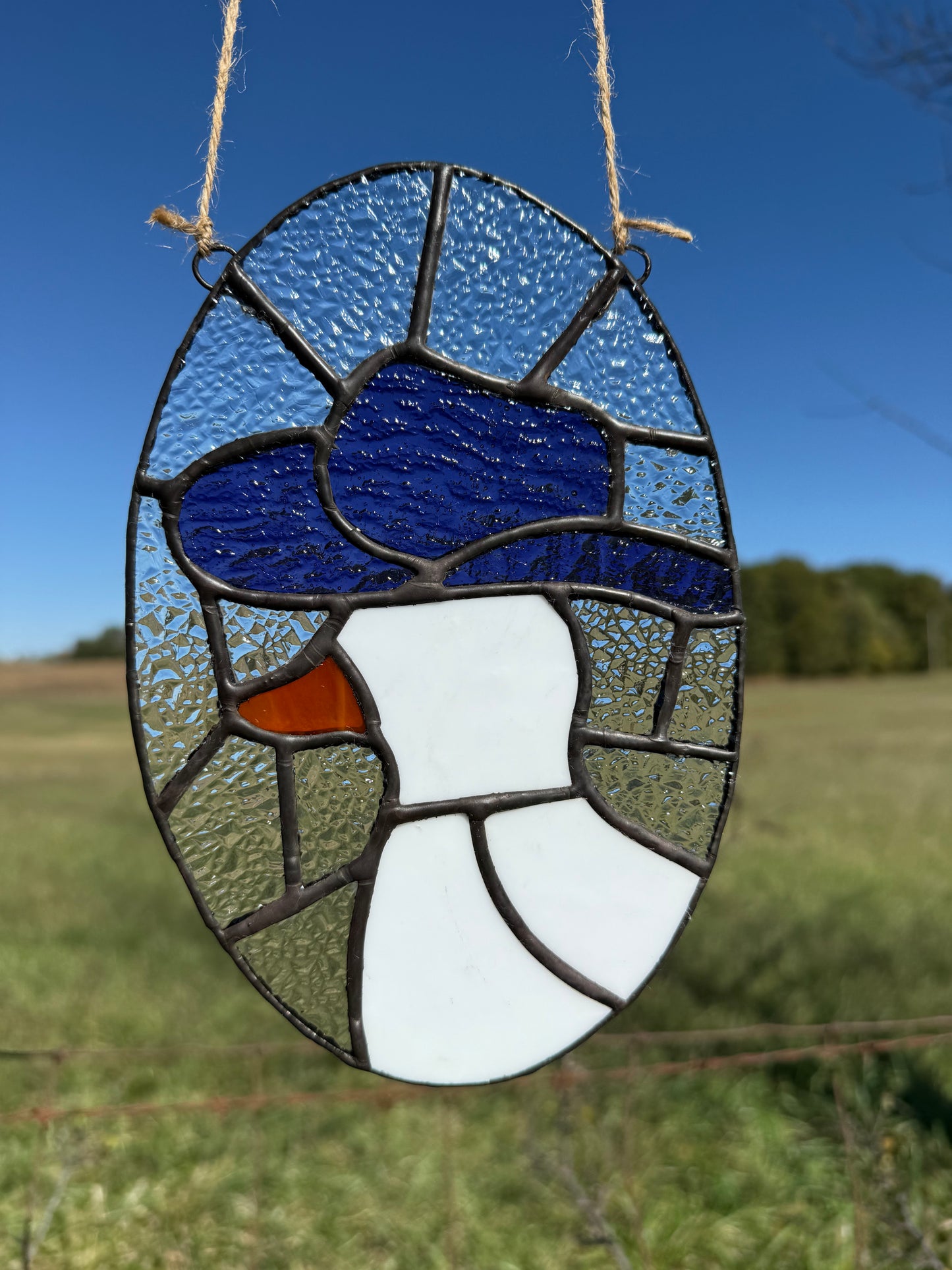 Purple Cowboy Hat Silly Goose Western Stained Glass Artwork