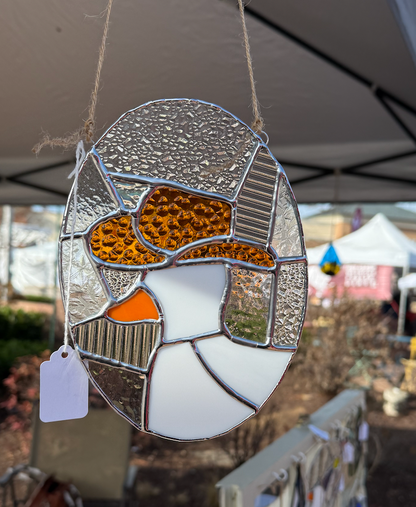 Golden Brown Cowboy Hat Silly Goose Stained Glass Suncatcher