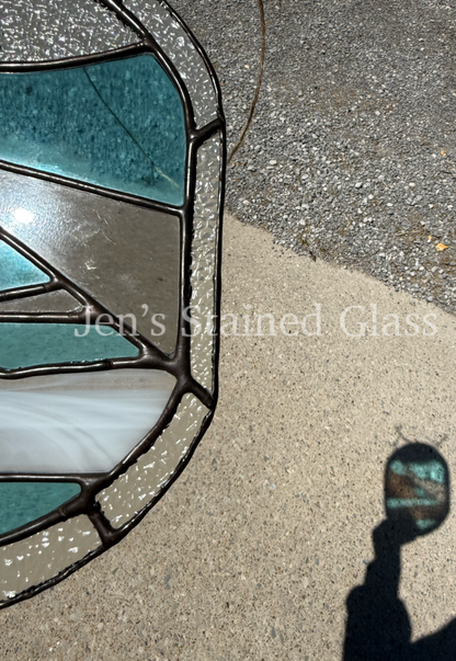 Stained Glass Airplane Wing Suncatcher Aviation Artwork