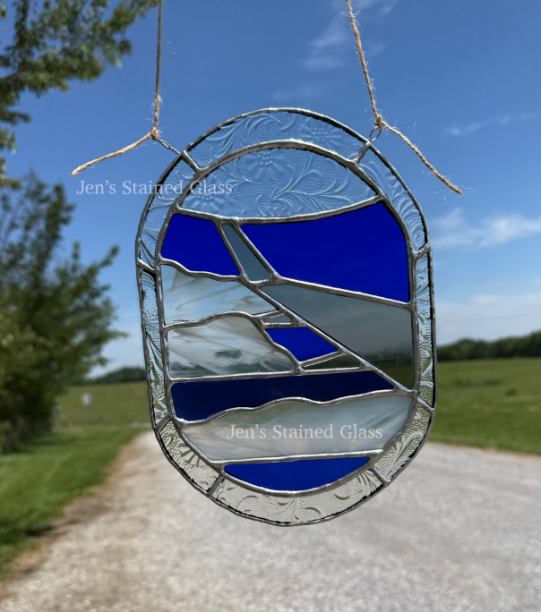 Stained Glass Aviation Artwork Airplane Wing Suncatcher
