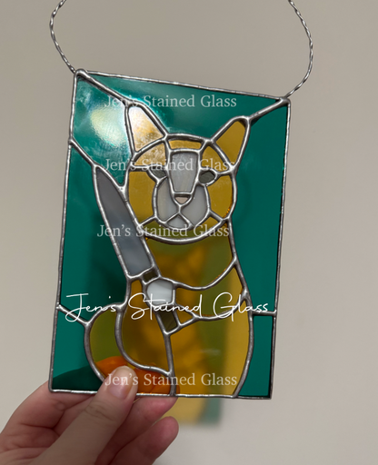 Psycho Kitty Stained Glass Artwork