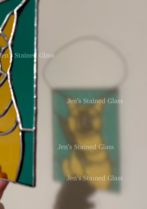 Psycho Kitty Stained Glass Artwork