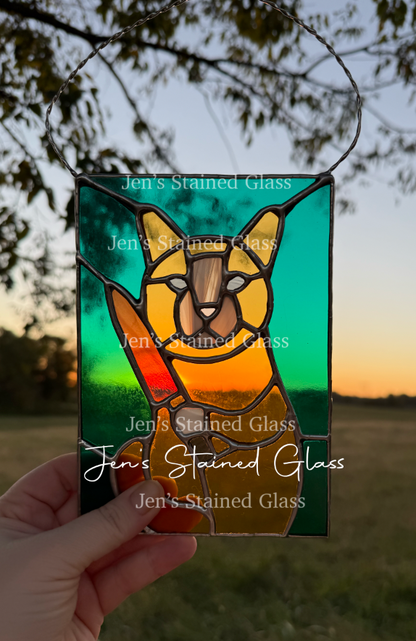 Psycho Kitty Stained Glass Artwork