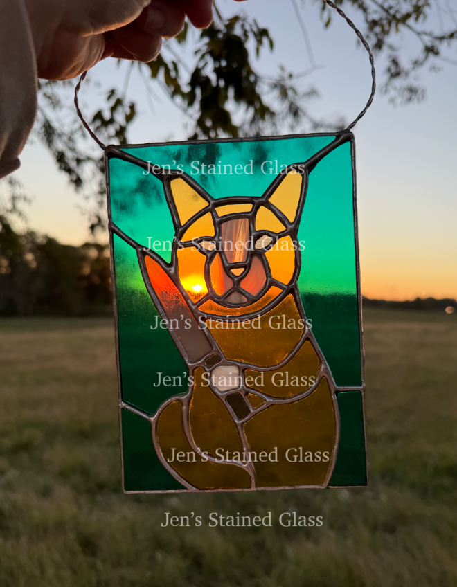 Psycho Kitty Stained Glass Artwork
