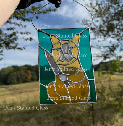 Psycho Kitty Stained Glass Artwork