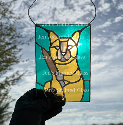 Psycho Kitty Stained Glass Artwork