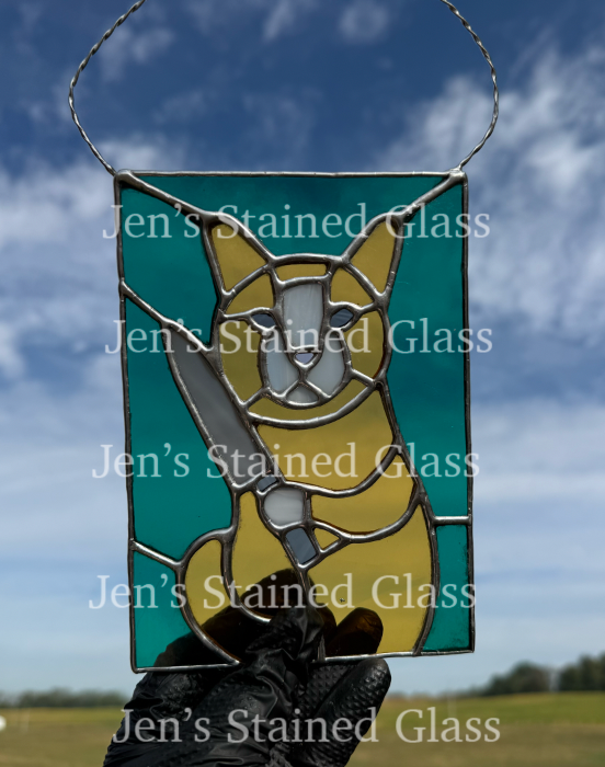 Psycho Kitty Stained Glass Artwork