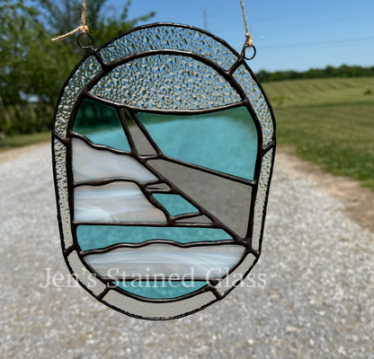 Stained Glass Aviation Artwork Airplane Wing Suncatcher